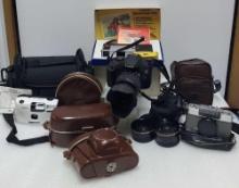 Lot Of Vintage Cameras Cannon, Zeiss, Continental, Olympus-Pen And Vivitar