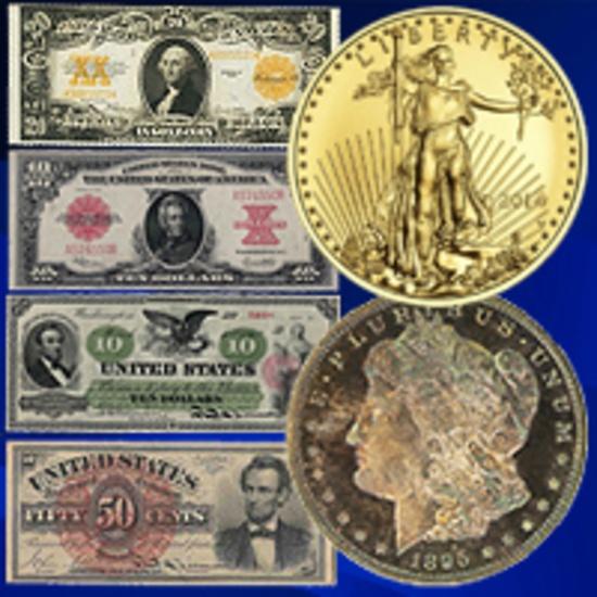 U.S. Currency, Silver Coins, Art, & More!