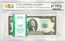Pack 2017A $2 Federal Reserve STAR Notes Chicago Fr.1941-G* PCGS Superb Gem UNC 67PPQ