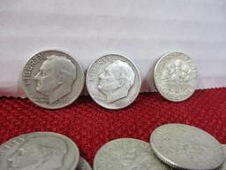 Pre 1964 U.S. Silver Roosevelt Dimes-Lot of 25