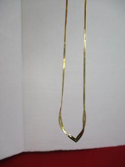 14k Gold Herringbone Ladies Necklace