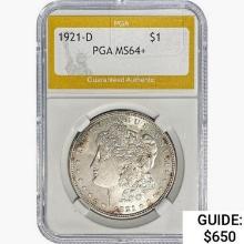 1921-D Morgan Silver Dollar PGA MS64+