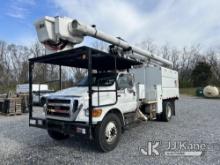 (Hagerstown, MD) Altec LRV56, Over-Center Bucket Truck mounted behind cab on 2010 Ford F750 Chipper