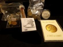 Constitution Medal, bag of Transportation Tokens, bag of Tax Tokens, tube of O.P.A. tokens, (2) Blan