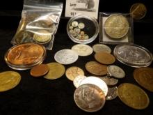(51) assorted Tokens, play money, coin blanks, 12 Miniature Coins; 1931-35 copper Hoover Dam Medal;