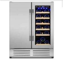 Velivi 24 in.Dual Zone 20 Wine Bottles and 88 Can Built in Beverage Cooler*IN BOX*