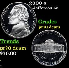 Proof 2000-s Jefferson Nickel 5c Grades GEM++ Proof Deep Cameo