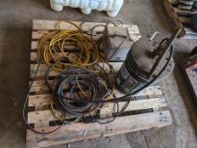 PALLET W/CORDS, GOLF CART CHARGER, ETC