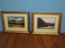 Pair Artist Signed Images by Sean Tomkins "Sheep Co-Kerry" "At The Lakes of Killarney"