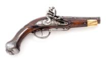 Ornate 18th Century Continental-Spanish Flintlock Pocket or Coat Pistol