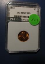 1951 LINCOLN CENT PCI MS-67 RED