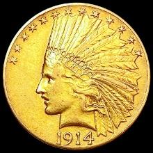 1914 $10 Gold Eagle CLOSELY UNCIRCULATED
