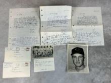 Woody English and Frank Baumholtz Signed Items with Letters