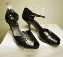Nine West Black  Leather Shoes sz 8m