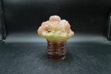 Antique Glass Floral Lamp Cover