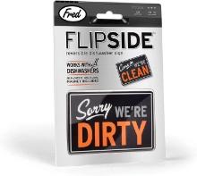 Genuine Fred FLIPSIDE Dishwasher Sign, Double-Sided, 2.5" x 3.5", Retail $10.00