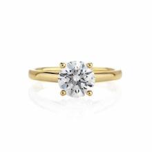 Certified 0.94 CTW Round Diamond Solitaire 14k Ring F/SI2