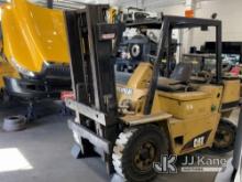 (Chester Springs, PA) Cat 494R Solid Tired Forklift Runs & Operates, Located at building 1) (Inspect
