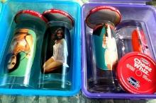 4- Promo Cheez Whiz jars with Lady models kitchen
