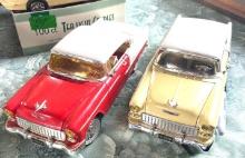 2- 1955 Chevrolet Diecast cars in kitchen 1/18 scale