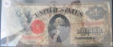 1917 Large $1 One Dollar Legal Tender Note Red Seal