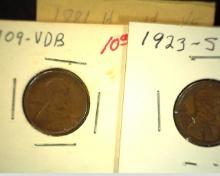 1909 P VDB Fine & 1923 S G Lincoln Cents.