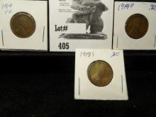1919, 19D & 19S Lincoln Head Cents G-VF.
