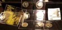 Assorted Proofs: (3) 1982 S Silver Washington Commemorative Half Dollars; 1957 P Quarter; (4) Bicent