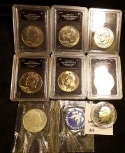 Eisenhower Lot of BU Dollars: 1971 P, 72 D, 73 D, 74 P, 77 P, 78 P, 71 S Silver; & 76 S Clad Proof.