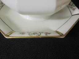 2 Vintage Theodore Haviland Serving Pieces - Covered Server and Gravy Dish
