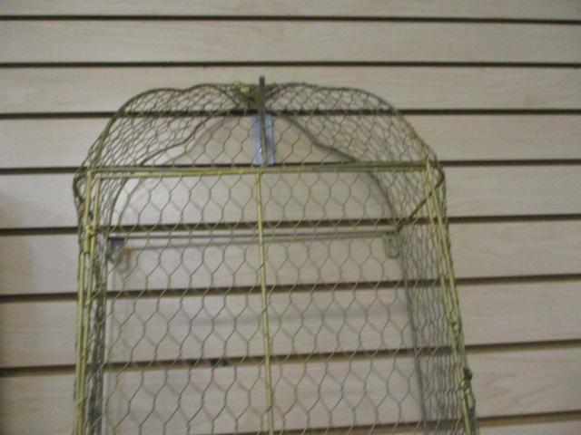 Vintage Metal Wall-Mounted Bird Cage