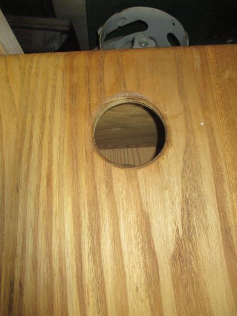 Wood Printer Desk w/cord Hole
