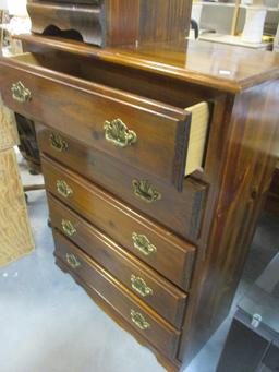 Wood 5 Drawer Chest & Matching 1 Drawer End Table