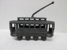 Painted Black Cast Metal 14 Trolley Car