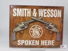 Smith & Wesson Spoken Here Metal Sign