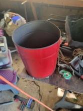 Red Metal Bucket $1 STS