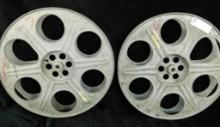 Pair of Vintage Film Reels - Each 2" x 14.5"