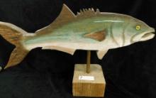 Modern Carved and Painted Fish Figure - 15" x 26" x 6"