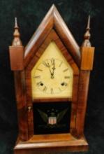 Vintage Ansonia Clock Co. 8 Day Gothic Wall Clock - 20" x 10"x 4.5"