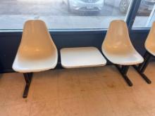 2-Seat, Single Table iron Frame Lobby Seats w/ Molded Plastic Chair Seats