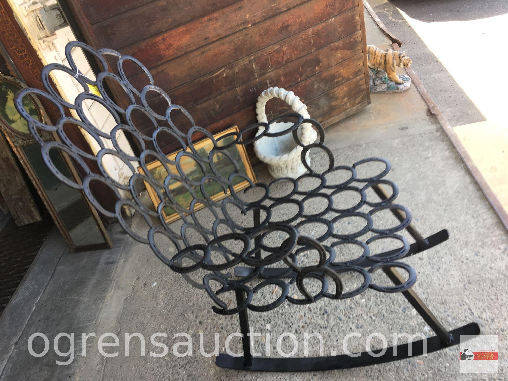 Rocking chair - Iron Horseshoe rocking chair, hand crafted with 69 horseshoes
