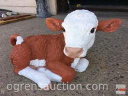Yard & Garden Statuary - Cement Hereford calf, hand painted, 22"wx11"h