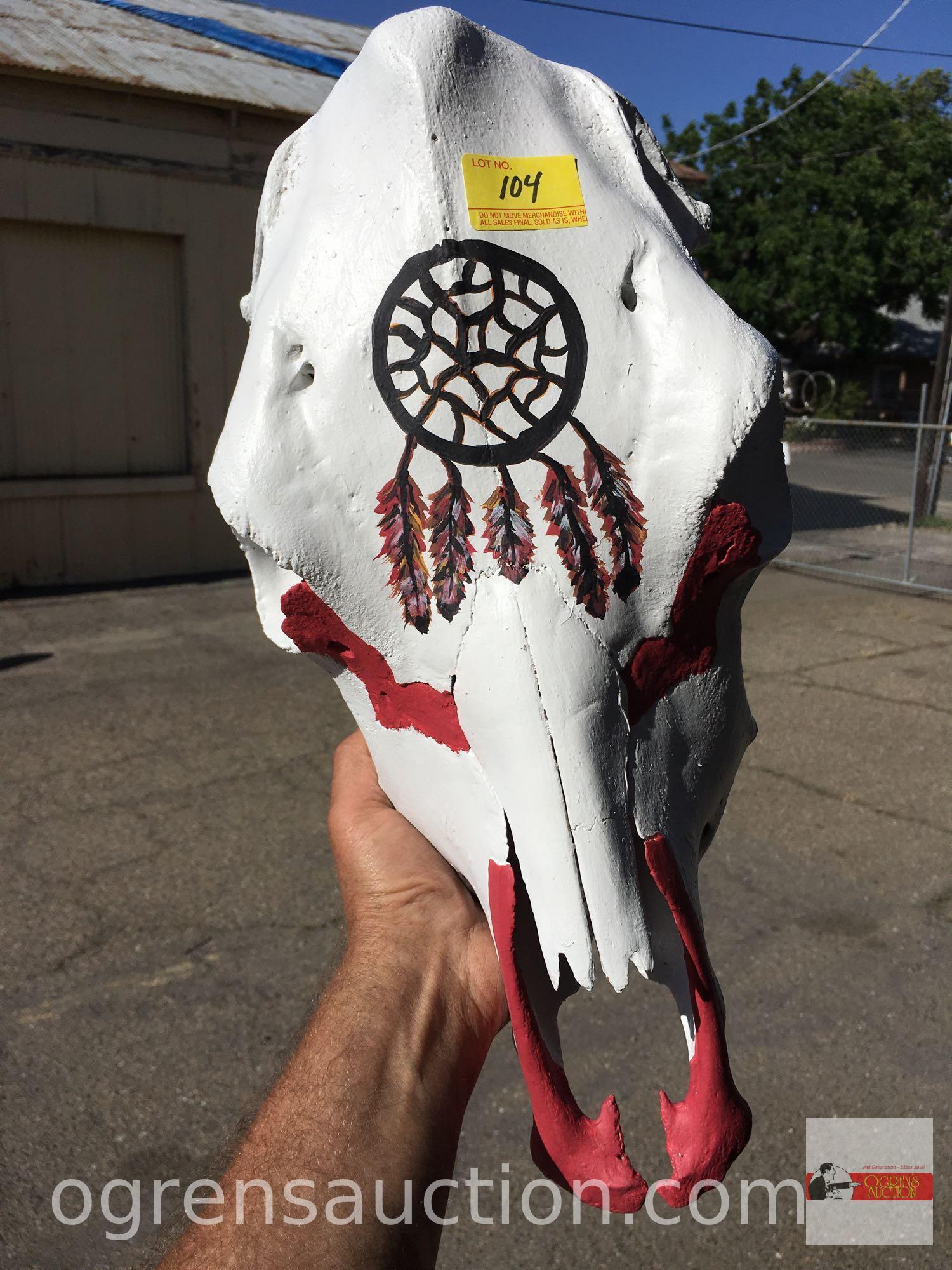 Western Decor - hand painted cow skull