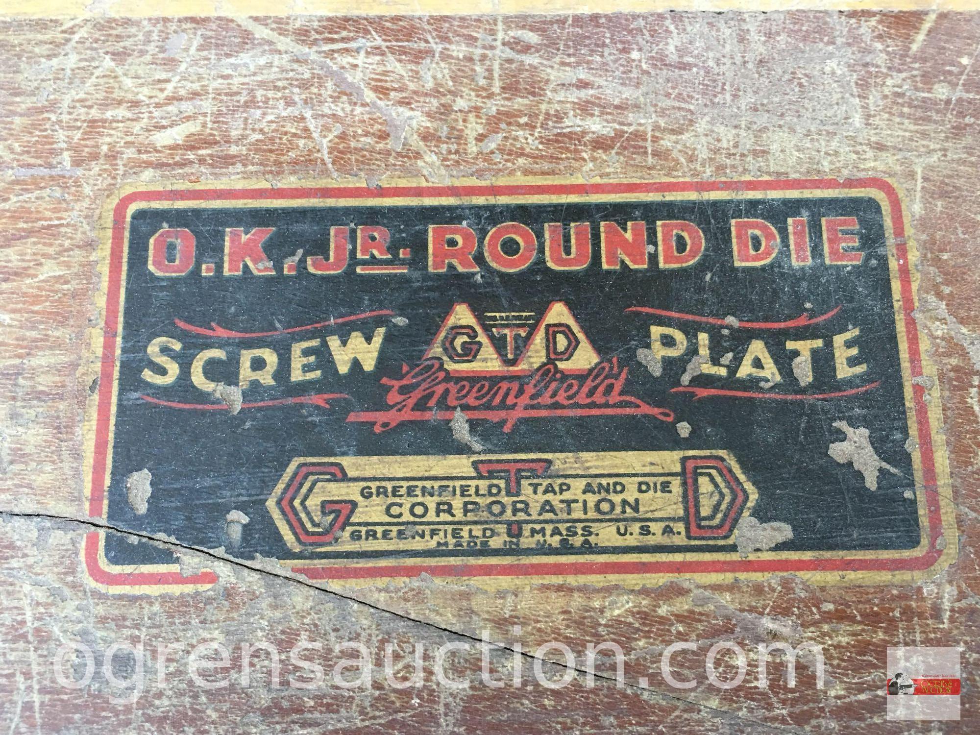 Tools - Vintage Tap & Die set, Greenfield, O.K. Round Die