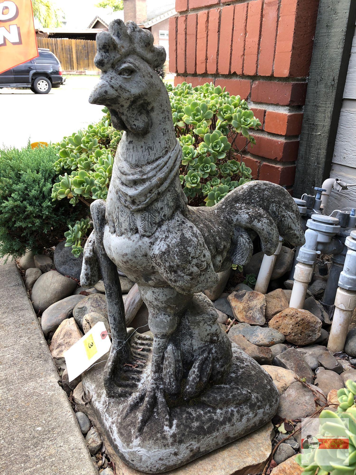 Yard & Garden - Cement Chicken statue 24.5"hx12"w