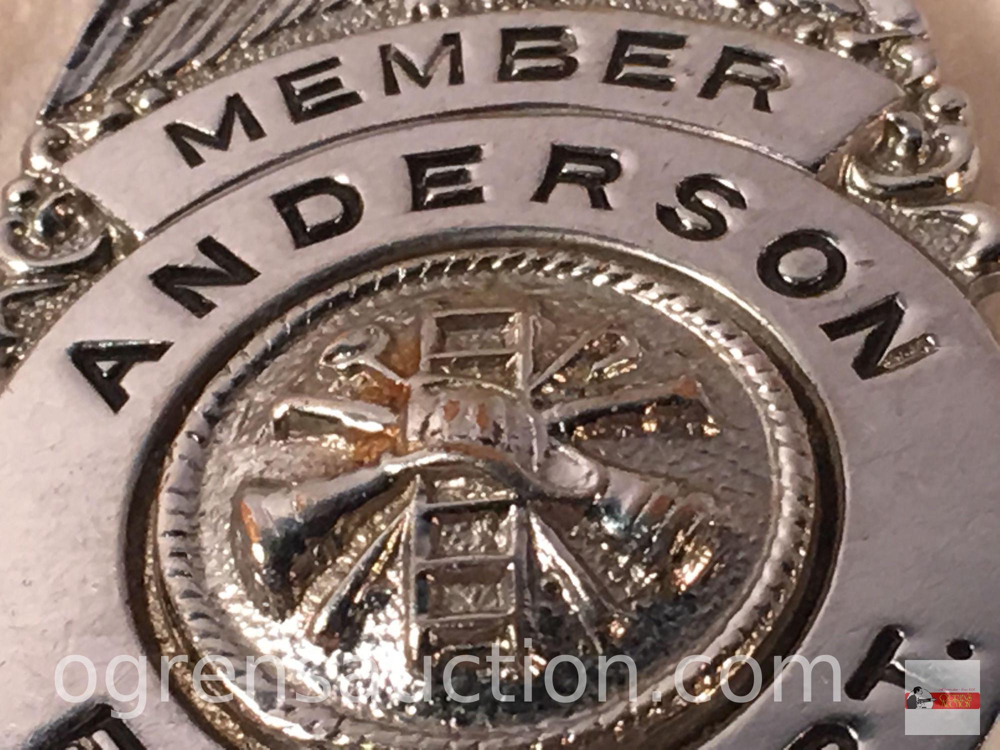 Badge - Member Anderson Fire Dept. 2.25"hx1.25"w