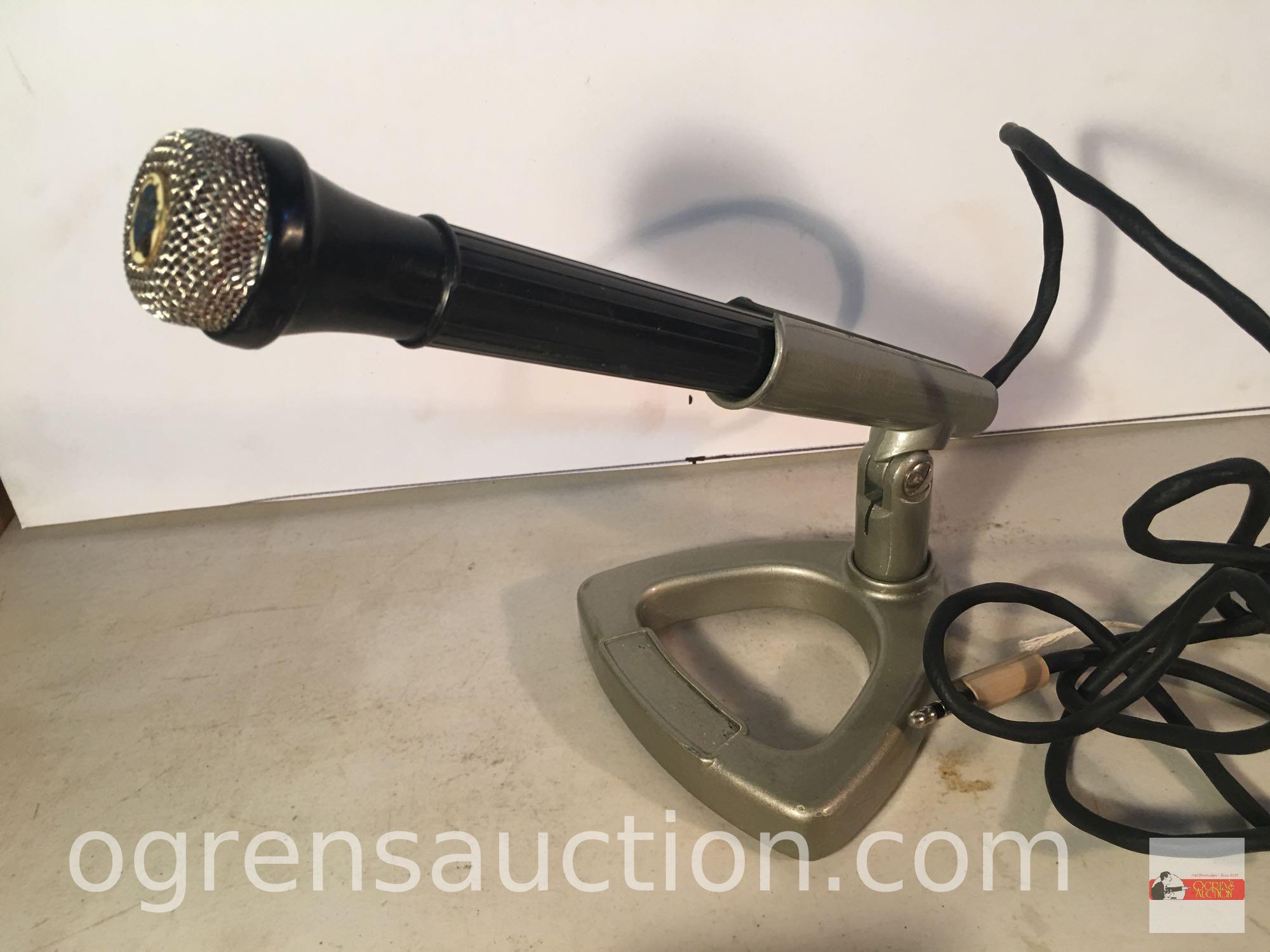 Vintage microphone w/stand, Geloso