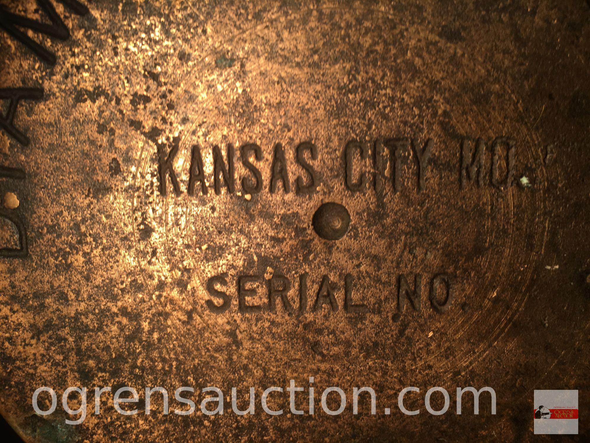 Vintage in-ground safe cylinder, Diamond Manuf. Co. Kansas City 12.5"h
