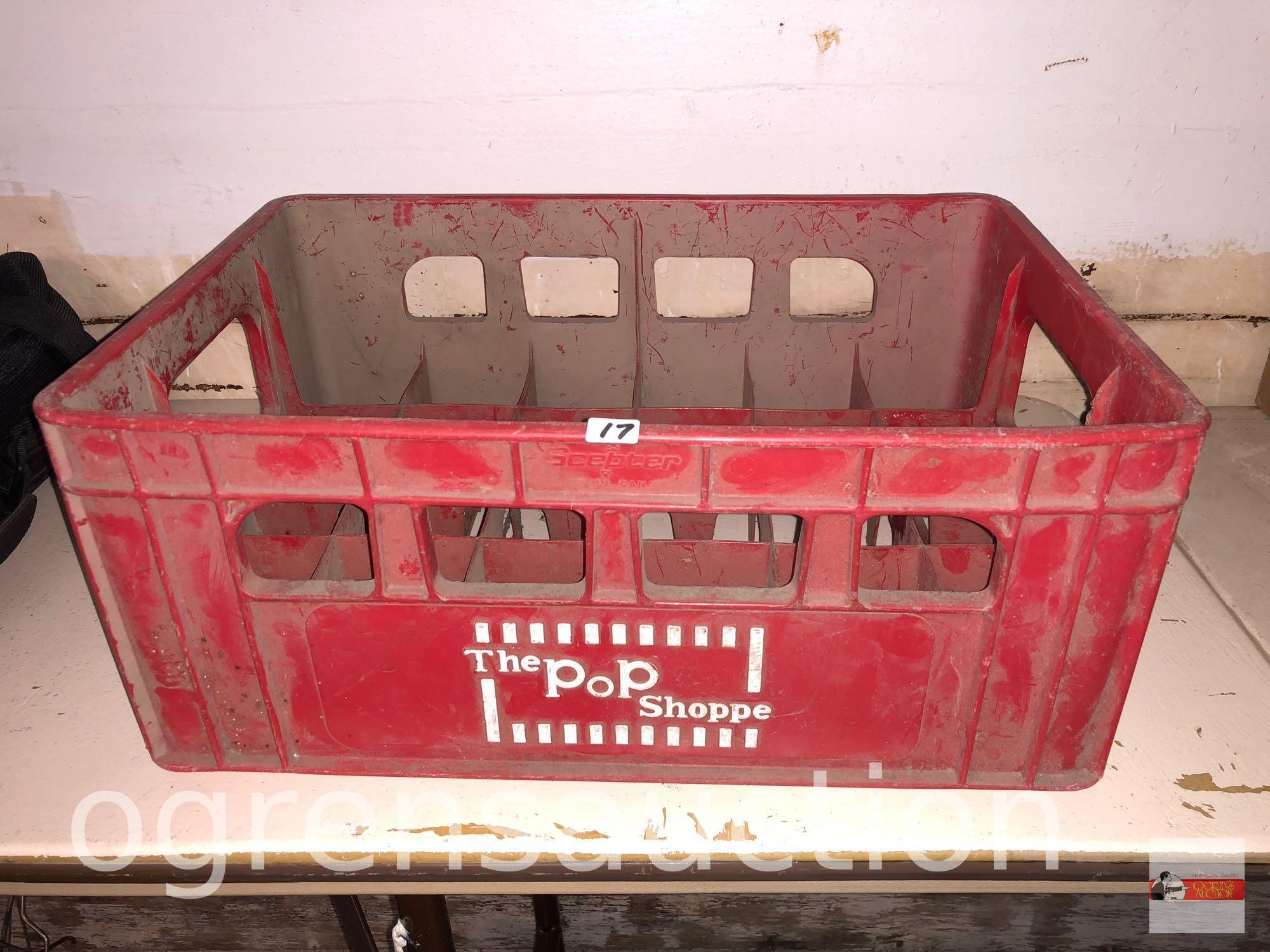 Vintage The Pop Shoppe crate, red, 17.5"wx12"w