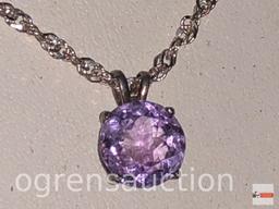 Jewelry - Necklace - sterling silver necklace & amethyst pendant